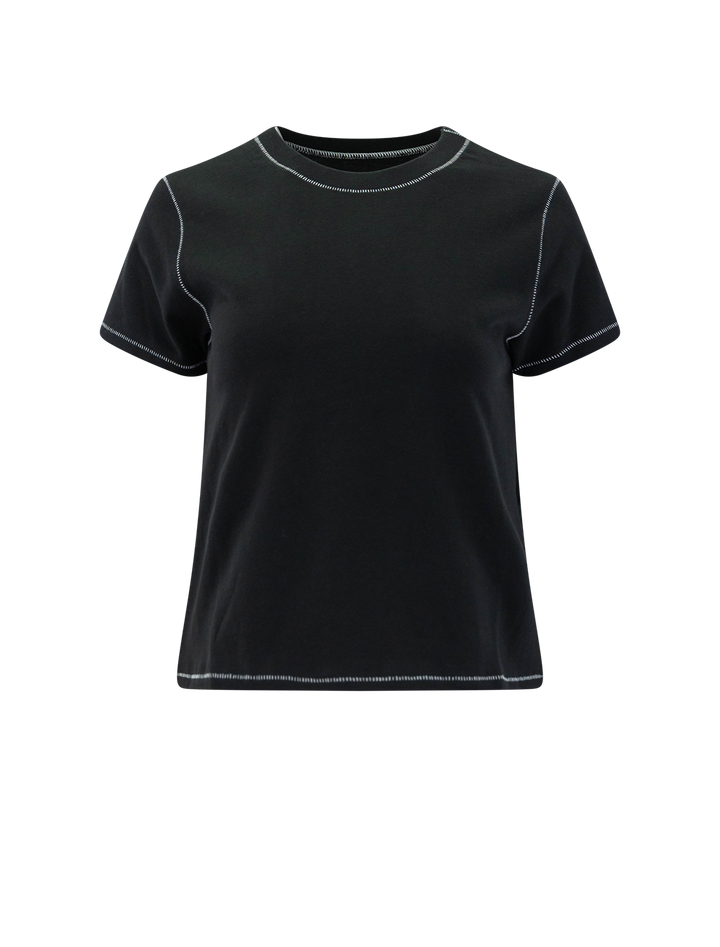 girlfriend tee in black contrast stitch