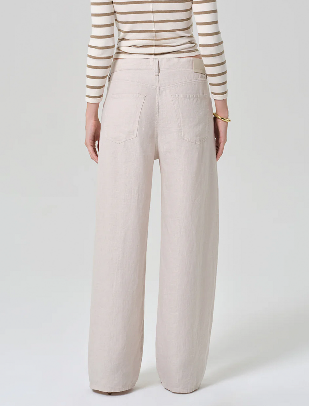 brynn drawstring trouser in pale stone