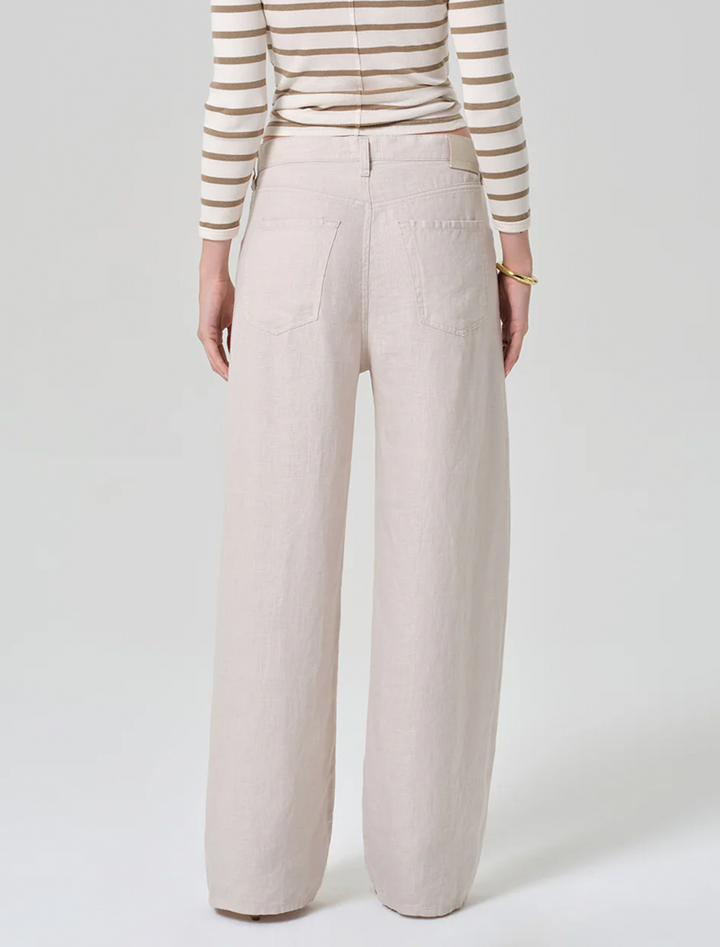 brynn drawstring trouser in pale stone
