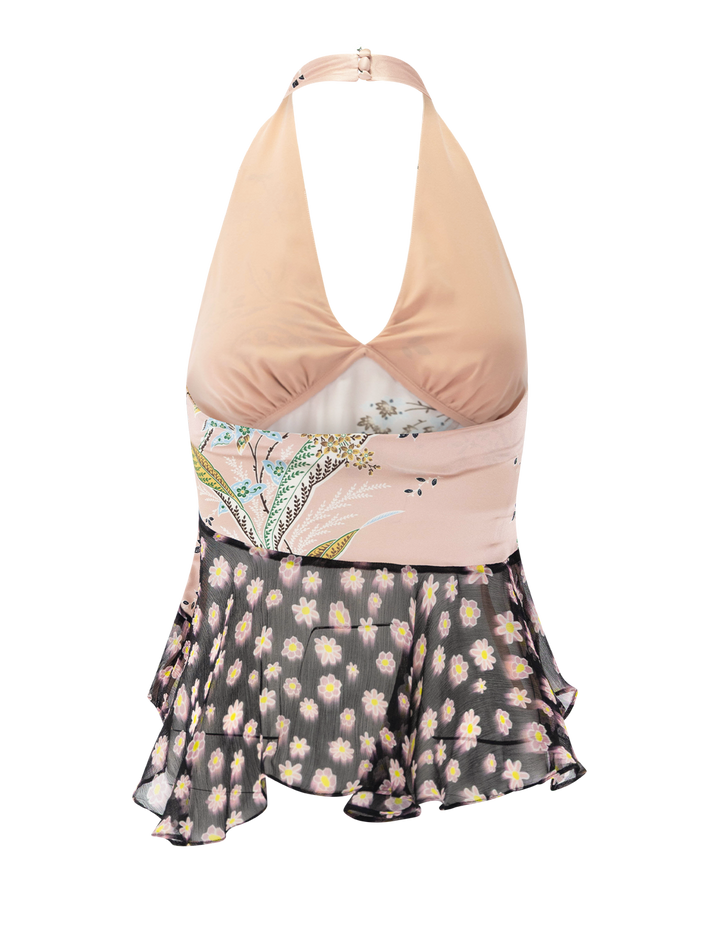 maeva silk top in tapestry rose