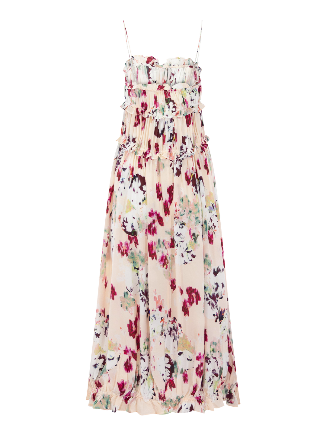 clove cami silk dress in summer garden