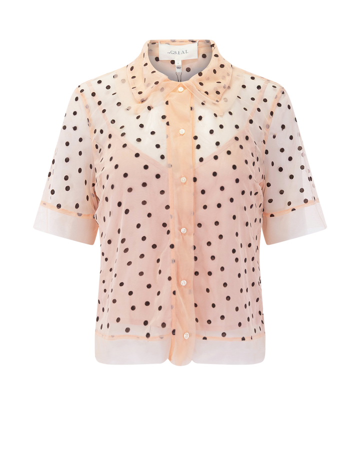 the cotillion top in pink dot