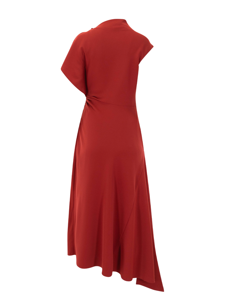 brett dress in cardinal red