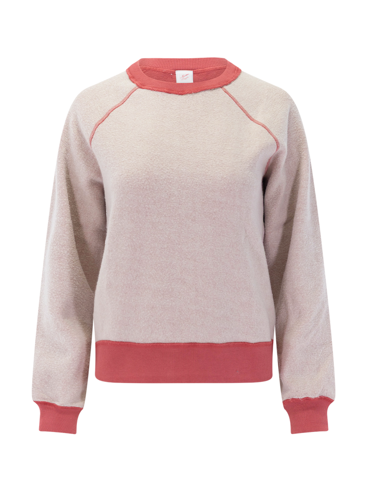 cloud 9 reversible fleece sweatshirt in dusk rose
