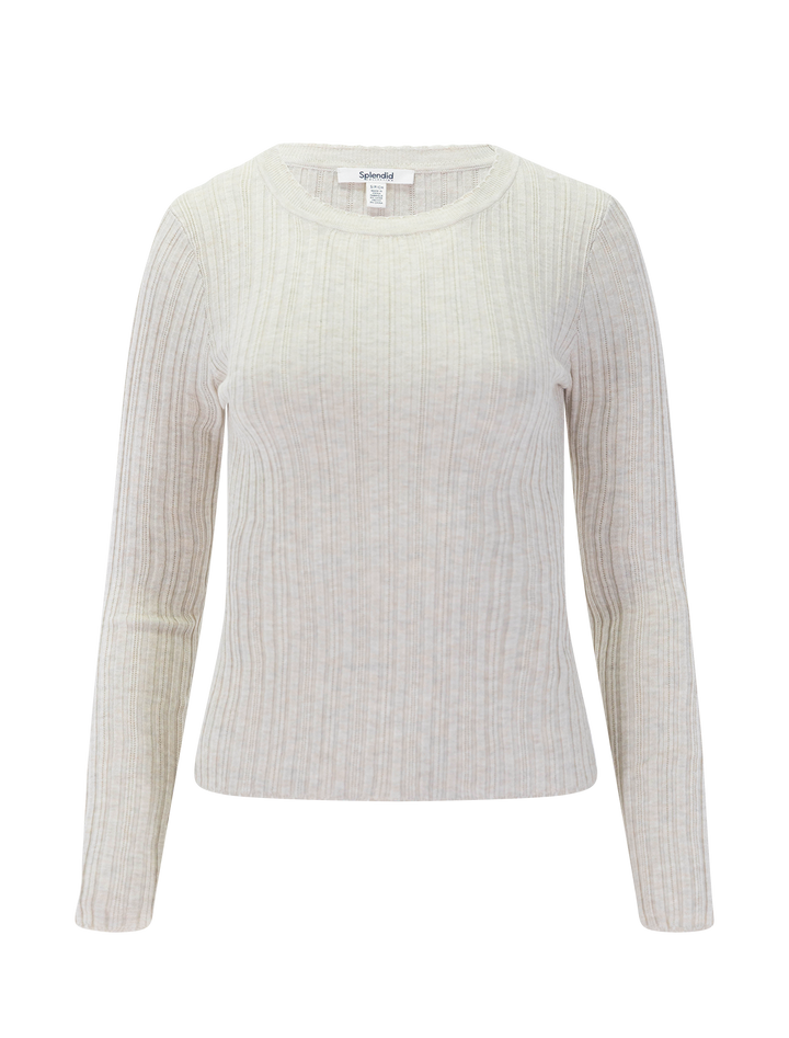 georgie pointelle sweater in pale oak heather