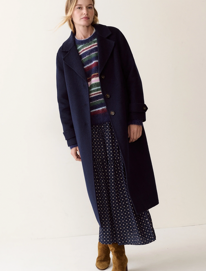 colette wool coat in navy heather