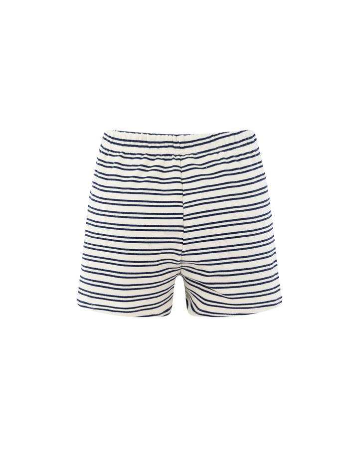 bennie french terry short in navy stripe