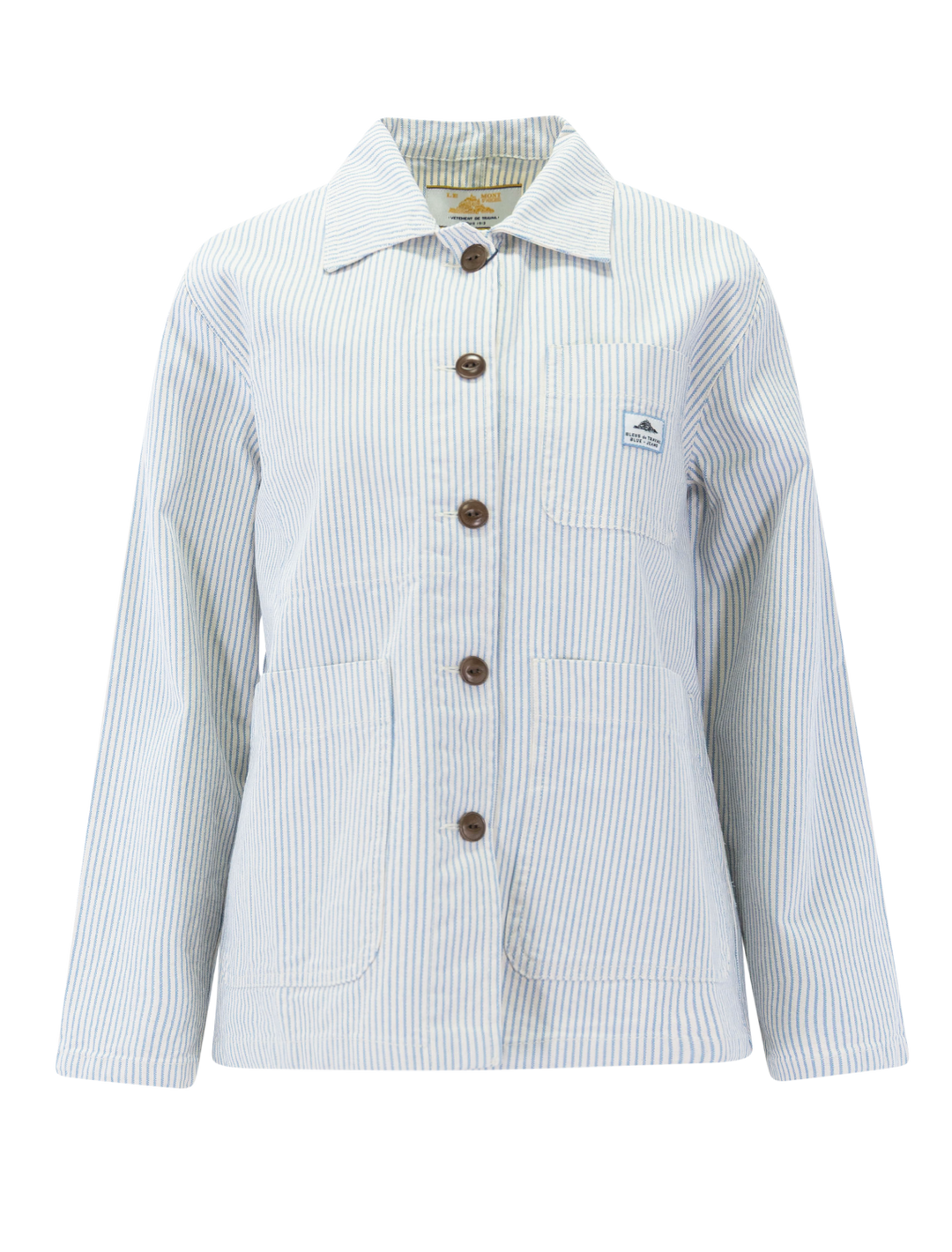 vame work jacket in blue stripe