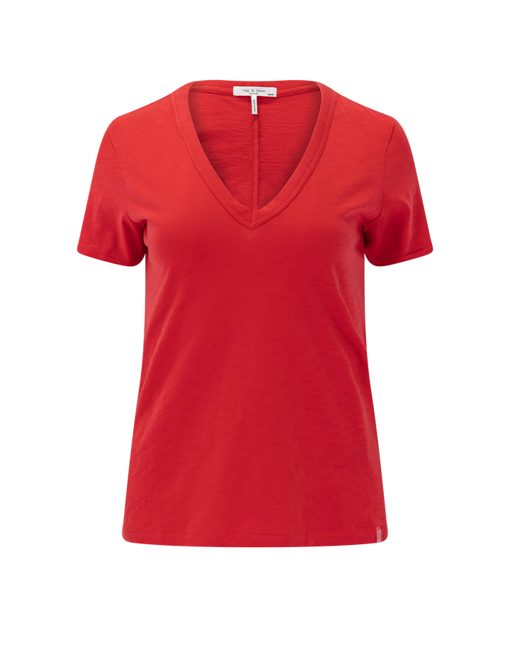 slub tee in red