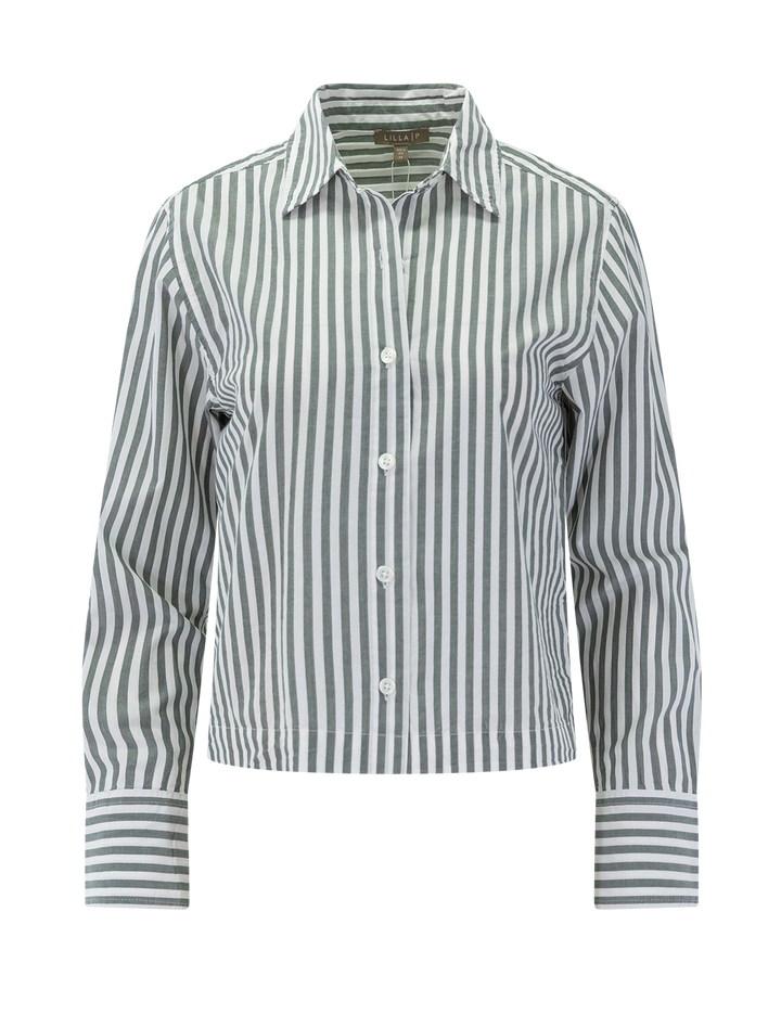 straight fit short button down in mineral stripe