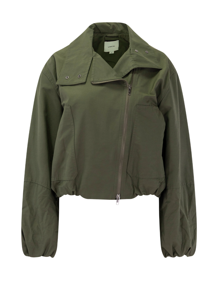 sculpted parachute jacket in pinegrove green