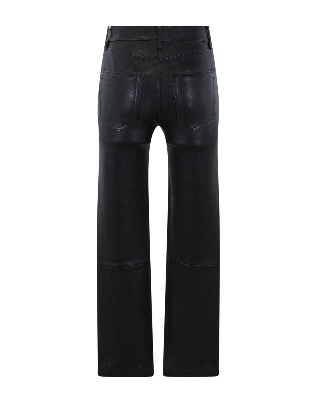 jen straight leather pant in black