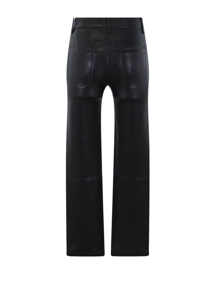 jen straight leather pant in black
