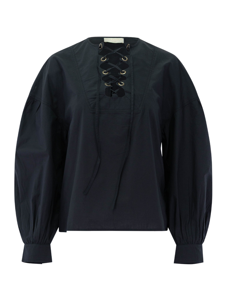 aria cotton top in noir
