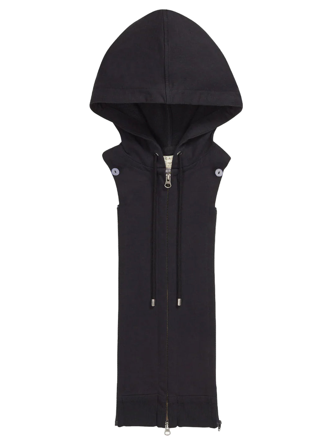 Front view of Veronica Beard's hoodie dickey in black.