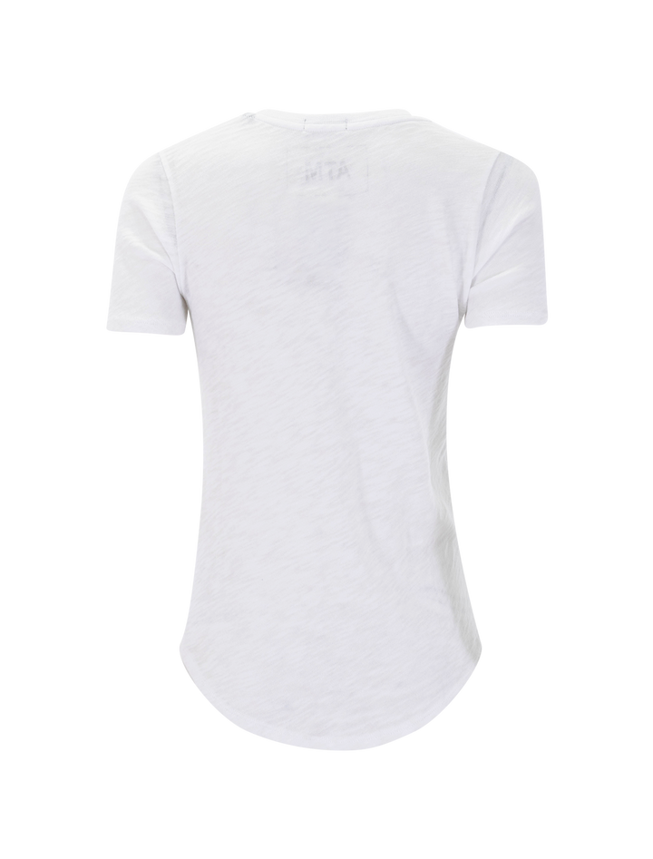 slub v-neck tee in white