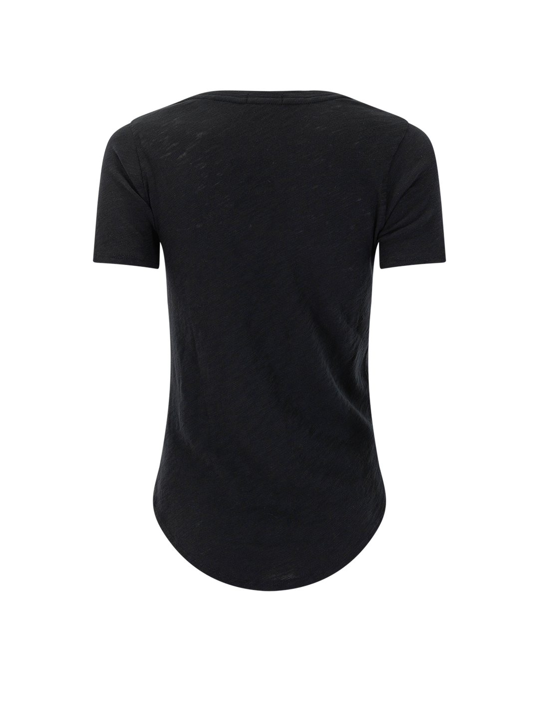 slub v-neck tee in black