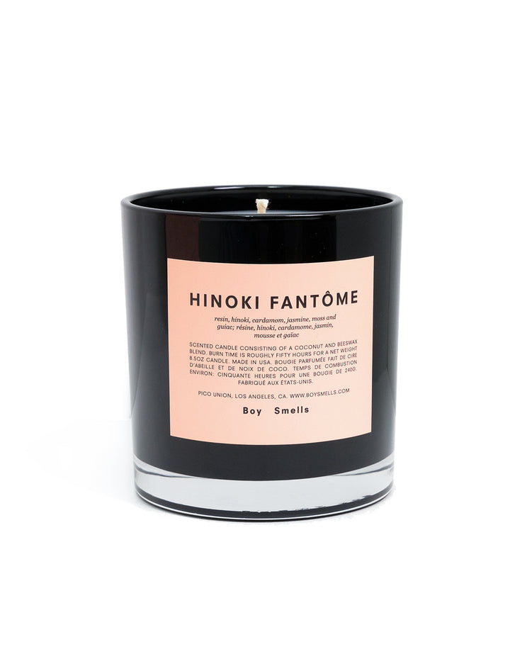 Front view of Boy Smells' hinoki fantome candle.