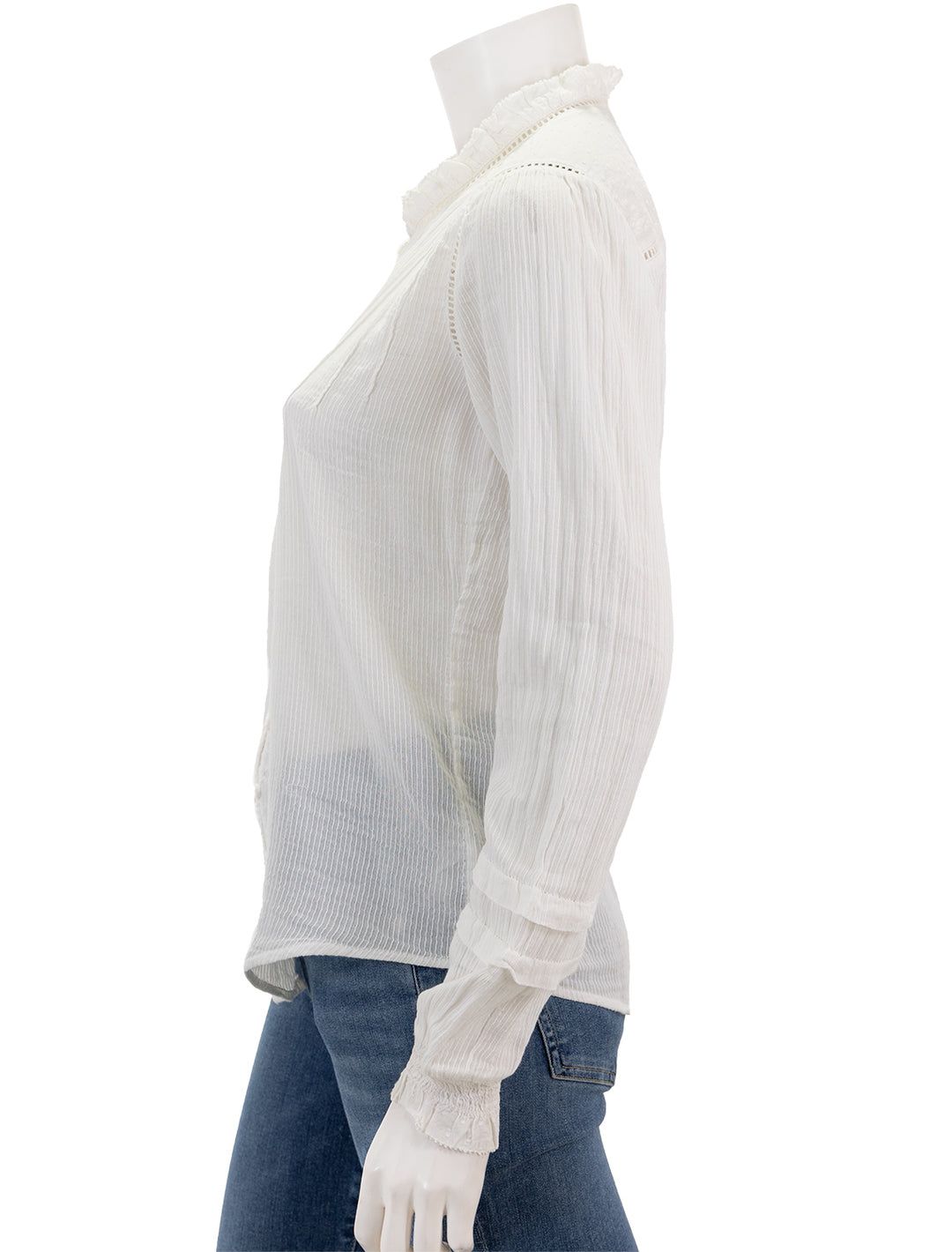 Side view of Faherty's willa top in white.