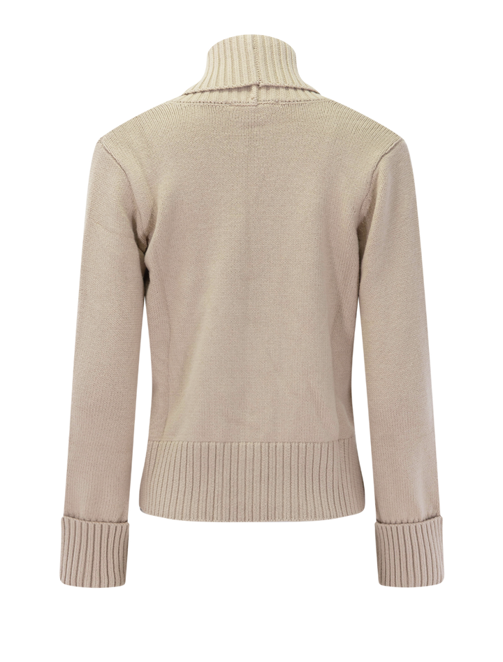 aria sweater open jacket in wheat