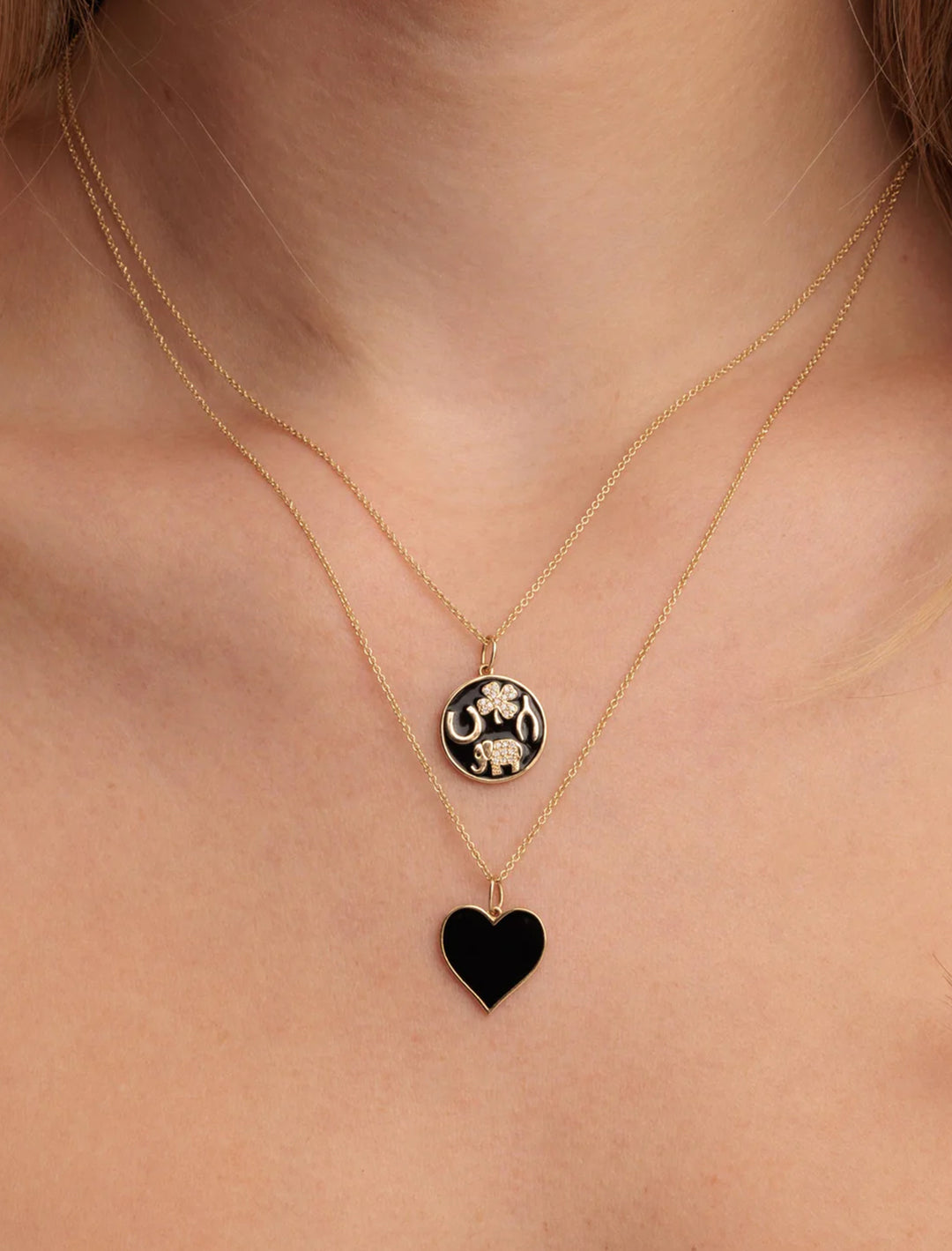 luck tableau enamel medallion necklace