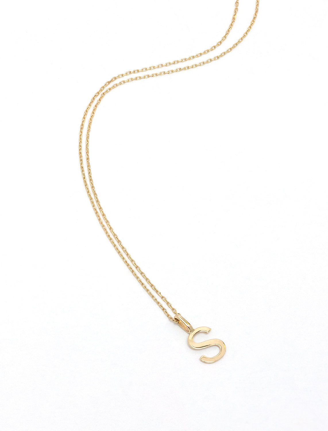 14k initial charm - S