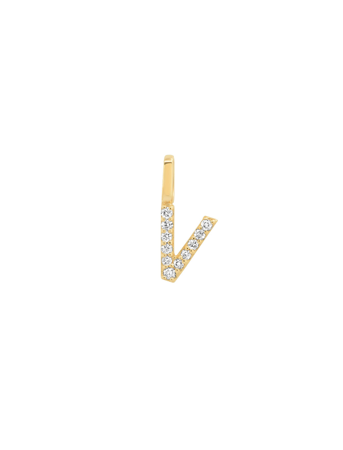 14k pave diamond initial charm