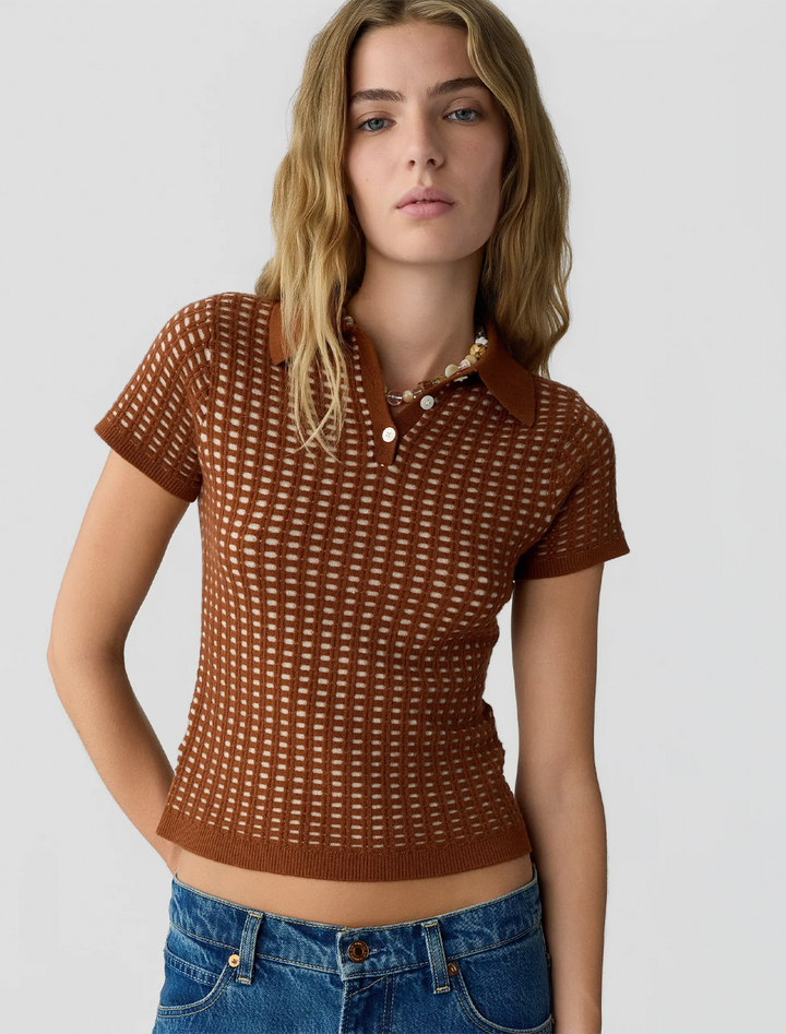 shrunken waffle polo