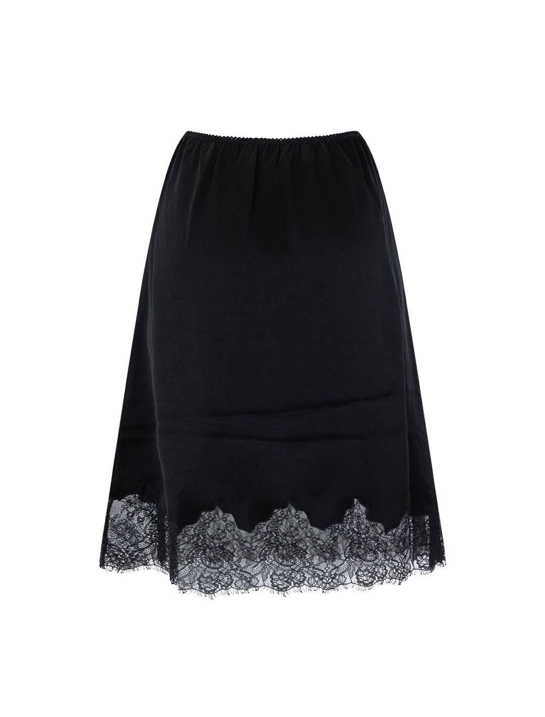lace trimmed skirt in black