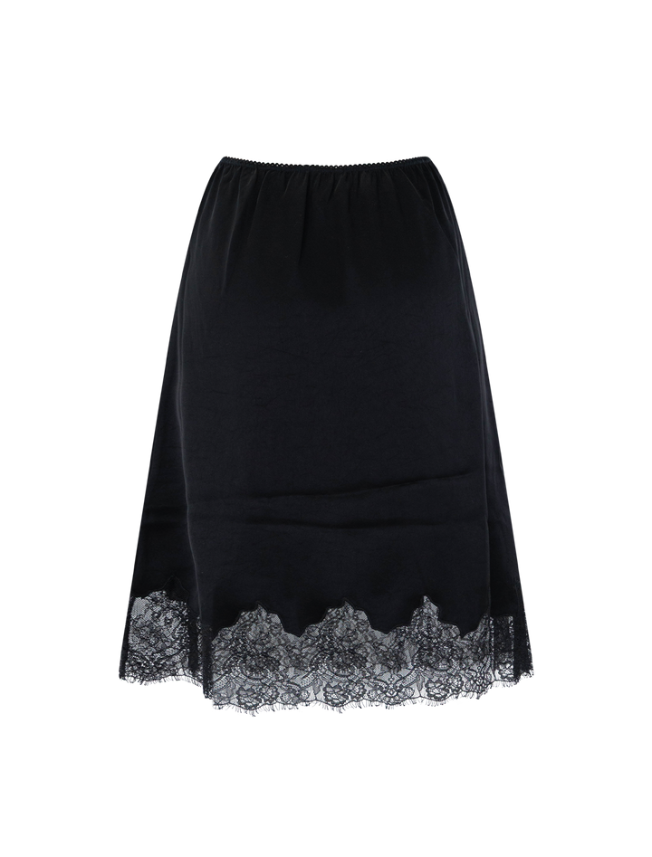 lace trimmed skirt in black