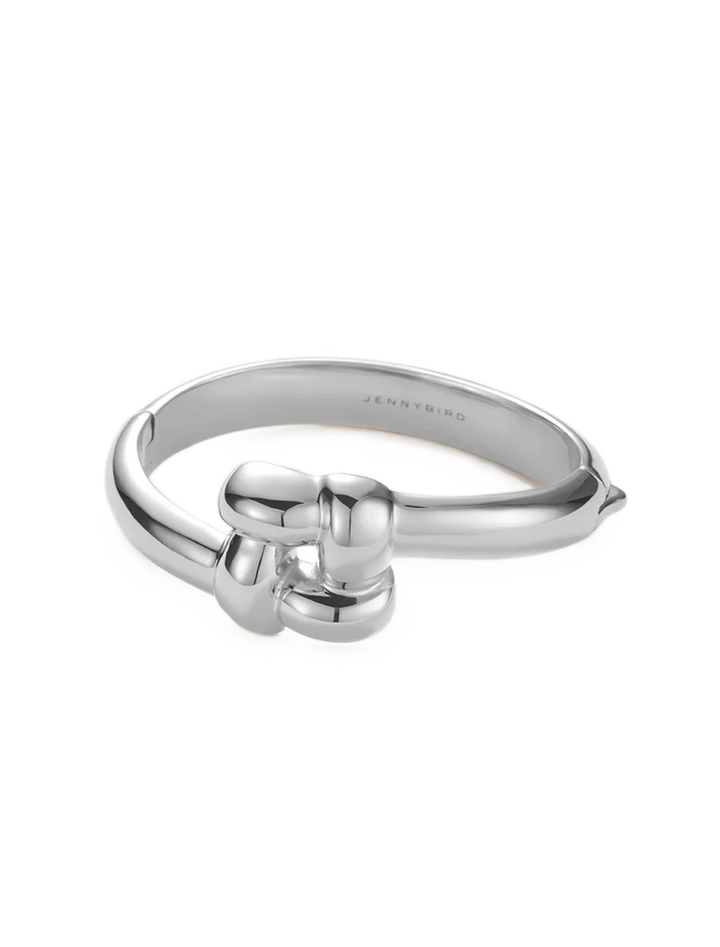 woven square bangle in platinum
