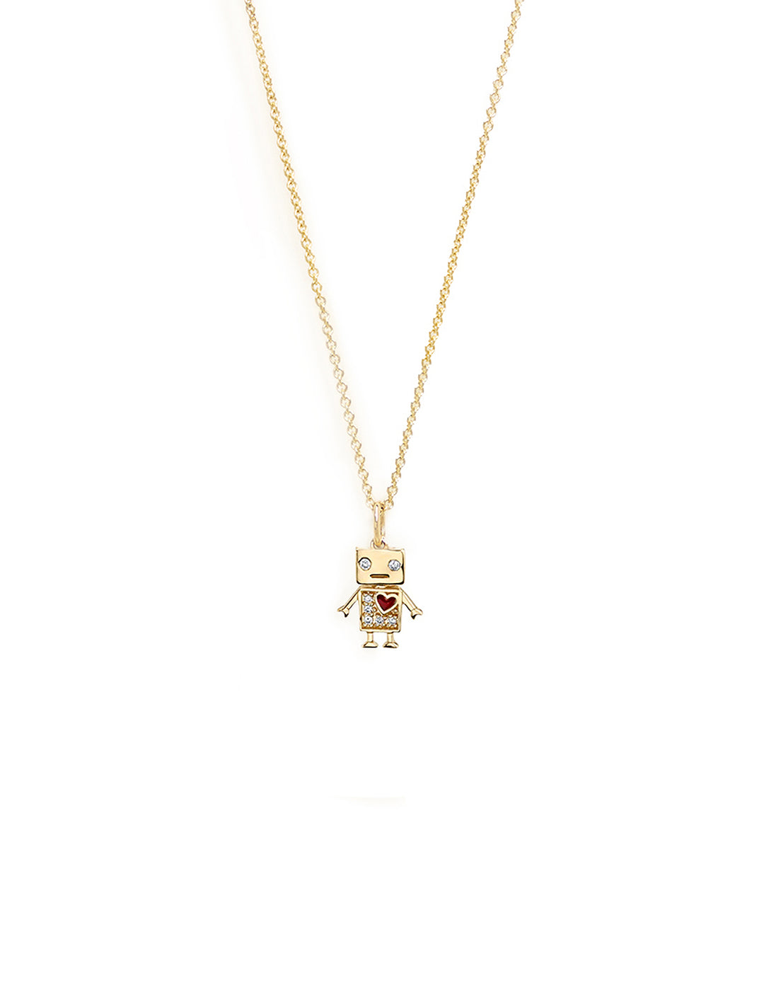 baby robot charm necklace