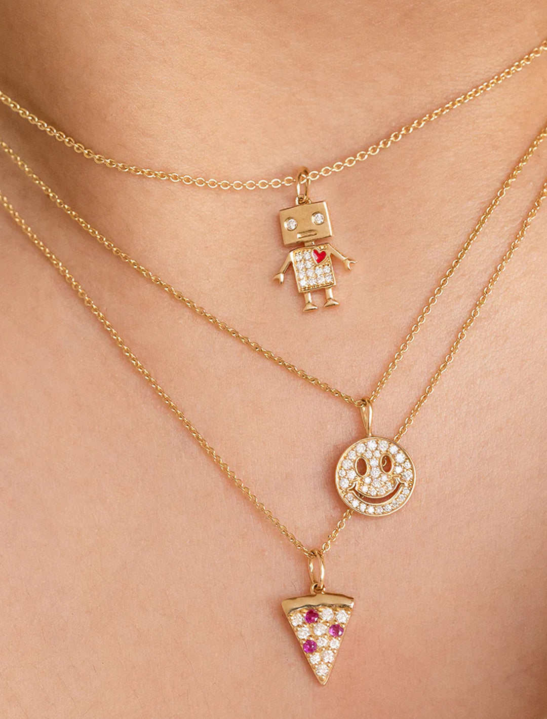 baby robot charm necklace