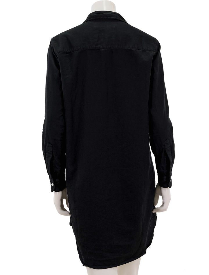Back view of Frank & Eileen's mary dress in black distressed denim.