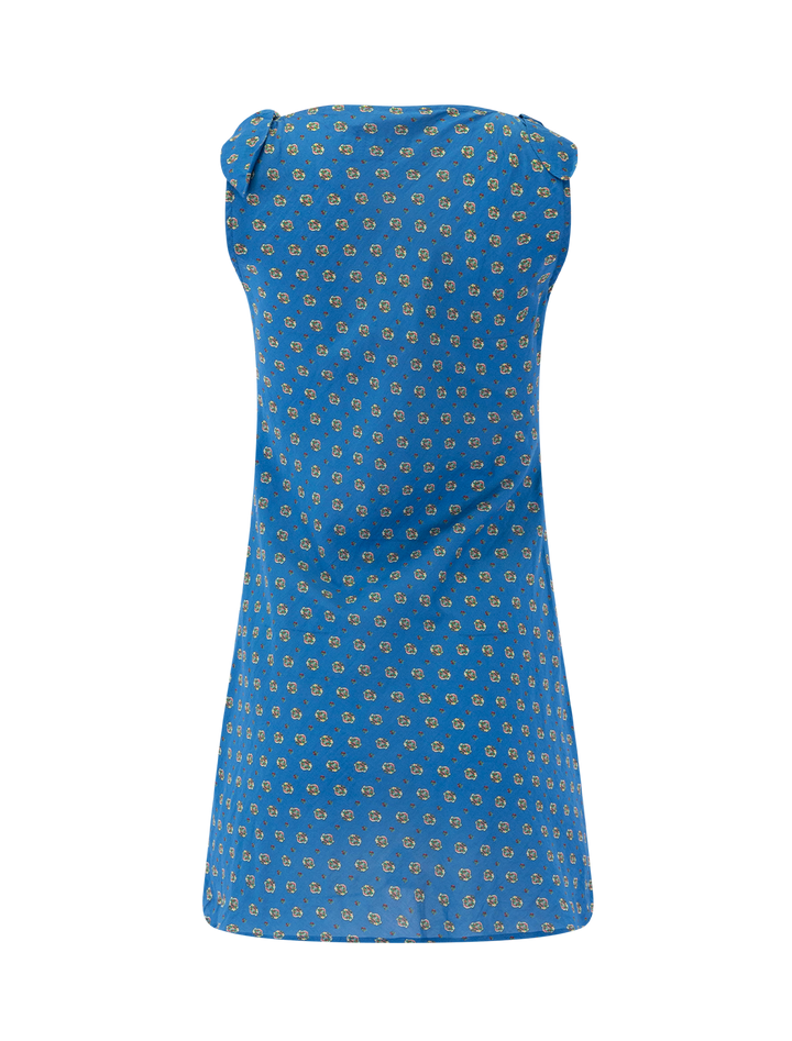 maltina dress in santorini blue cadiz foulard