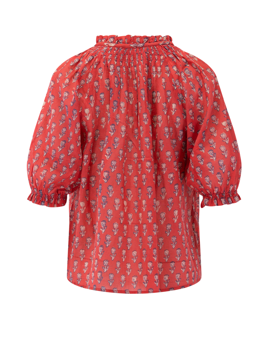 ari print short sleeve top in red