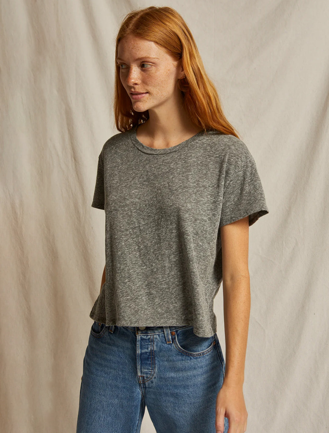 harley crew tee in heather grey