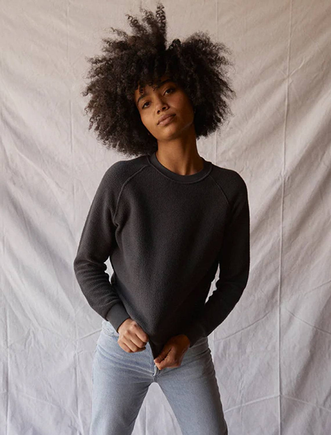 ziggy inside out sweatshirt in vintage black