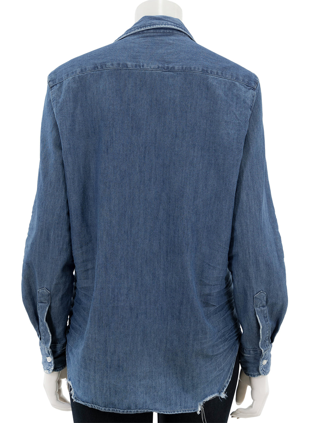 Back view of Frank & Eileen's eileen shirt in vintage stonewashed indigo.