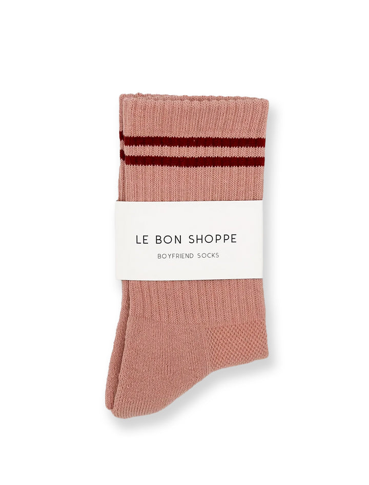 boyfriend socks in vintage pink