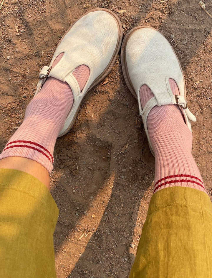 boyfriend socks in vintage pink