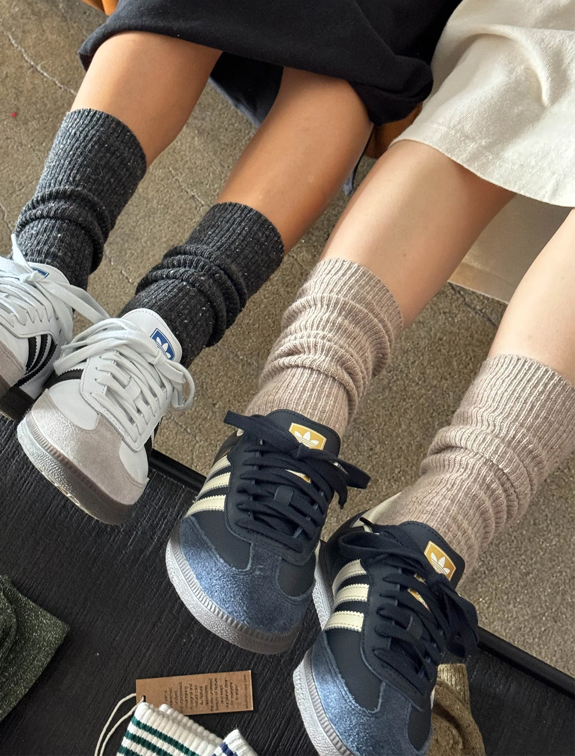 snow socks in tan