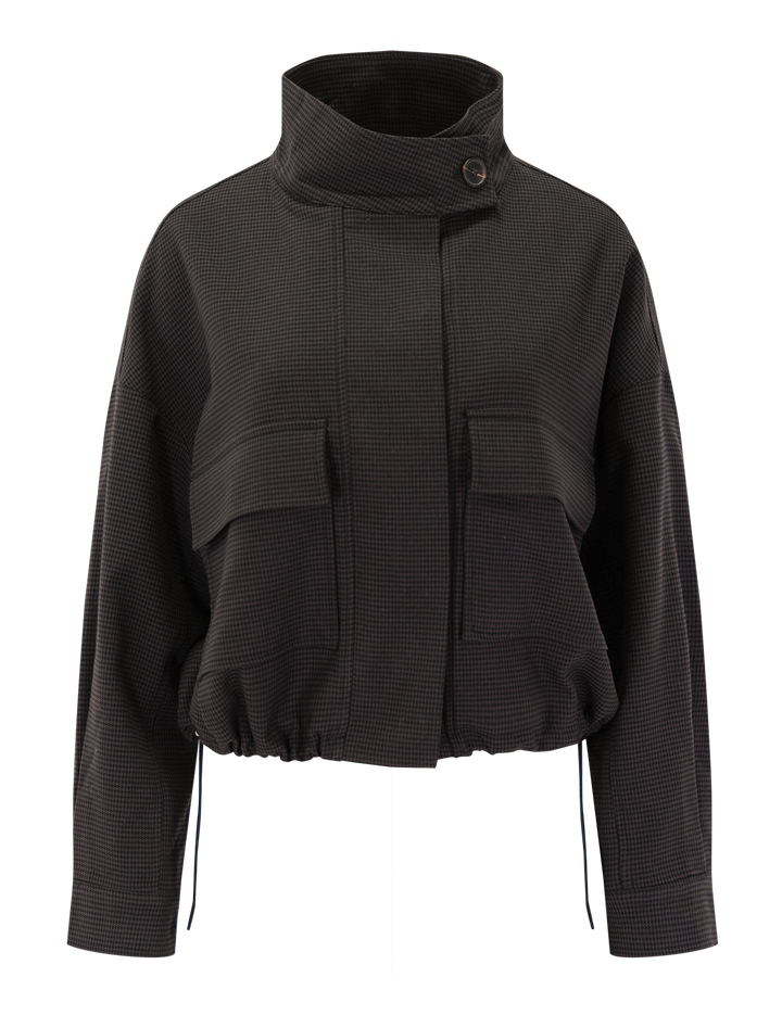 dollar jacket in chocolate houndstooth