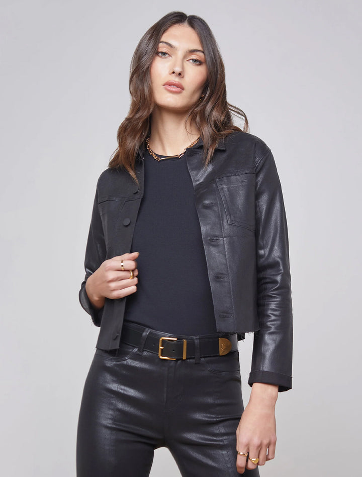 janelle jacket in coated black