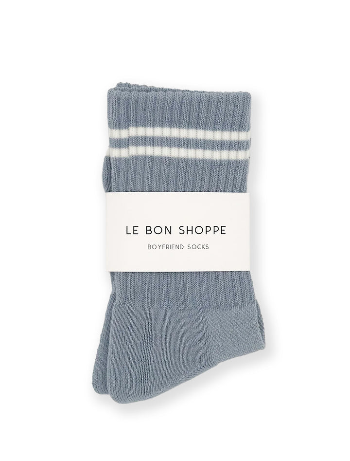 boyfriend socks in blue grey