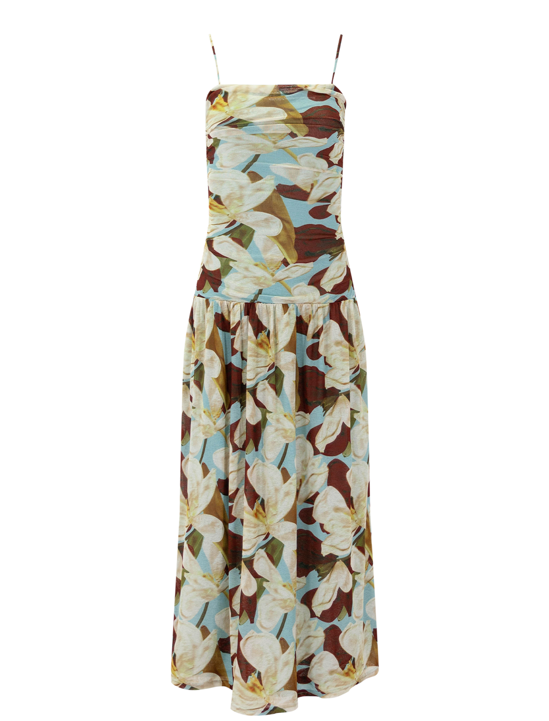 dolly dress in plumeria print