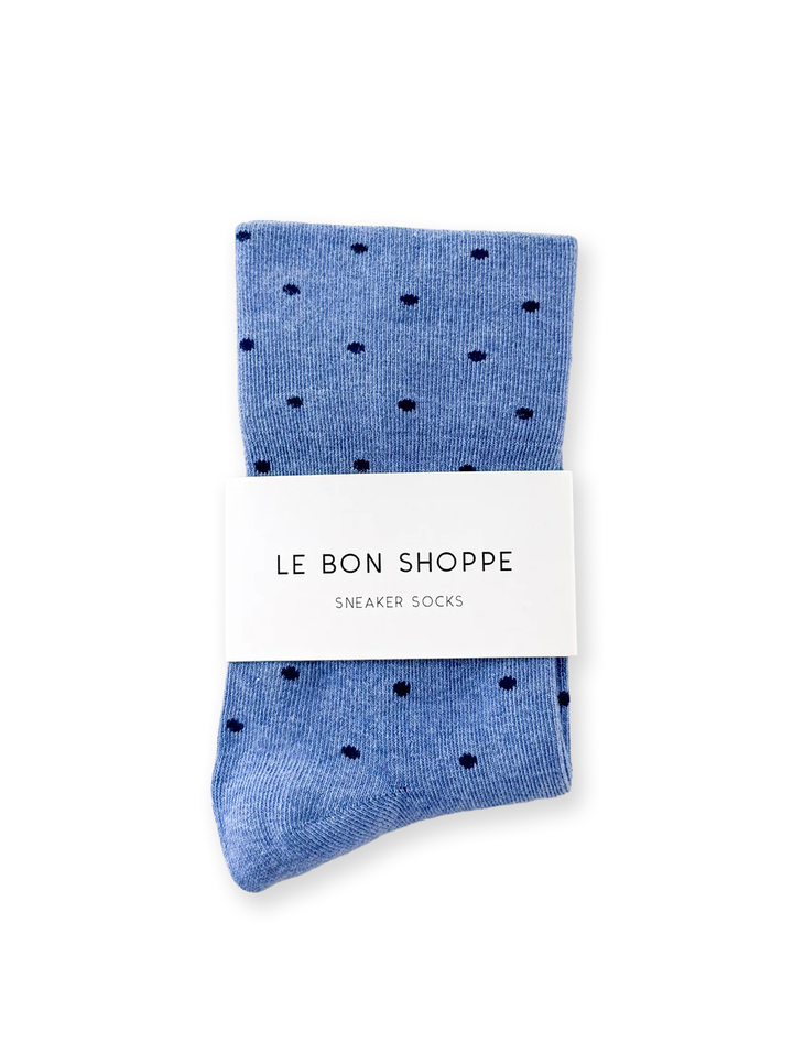 sneaker socks in polka dot - blue/navy