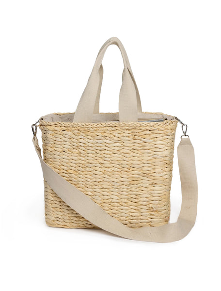 straw cooler tote in natural