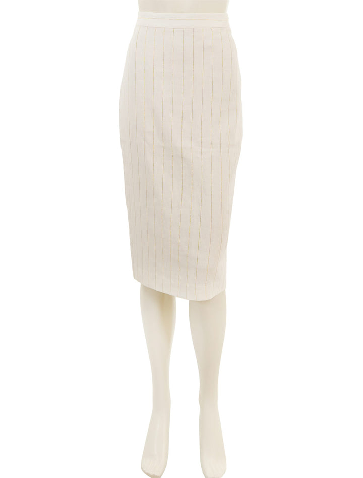Front view of L'agence's julie tailored pencil skirt.