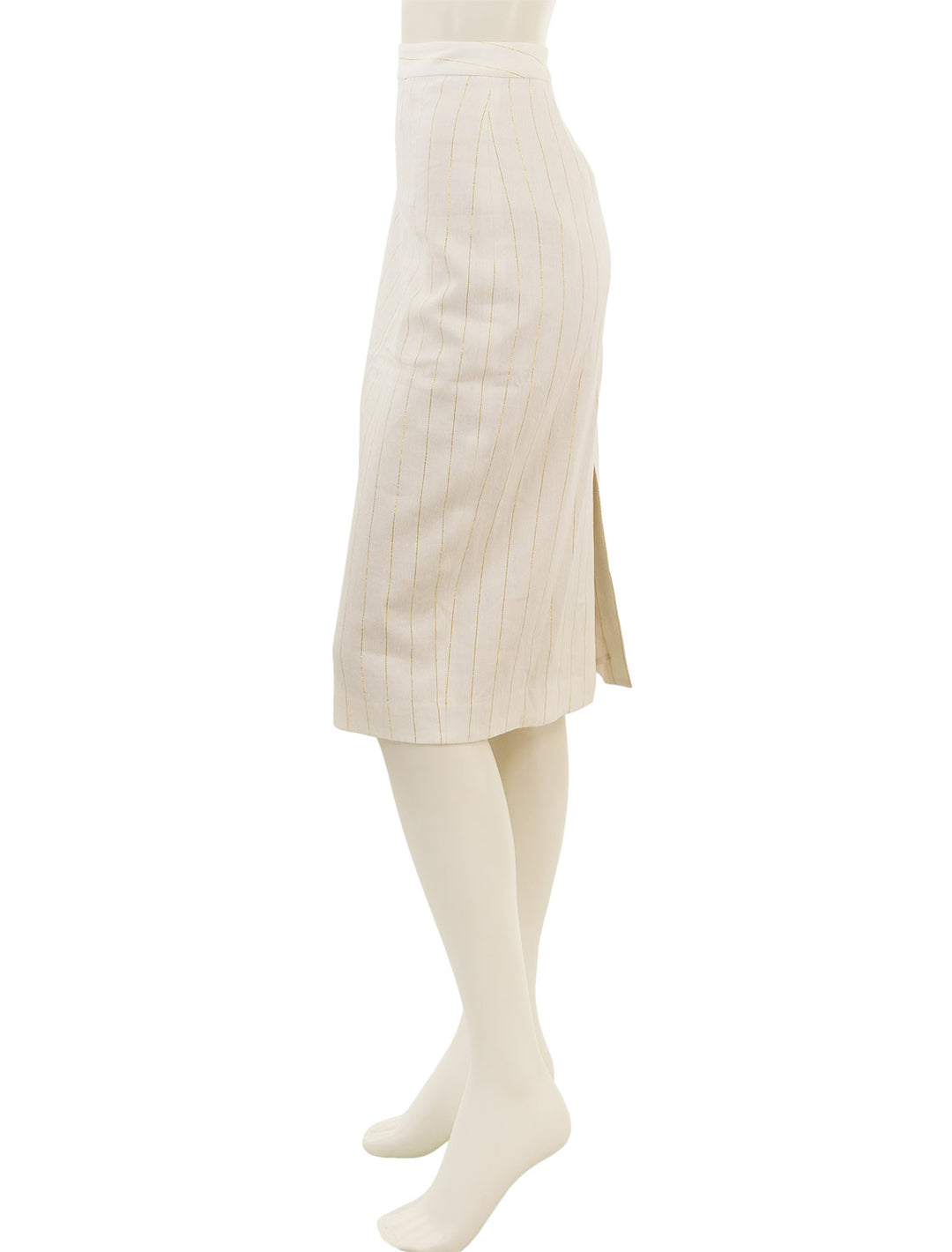 Side view of L'agence's julie tailored pencil skirt.